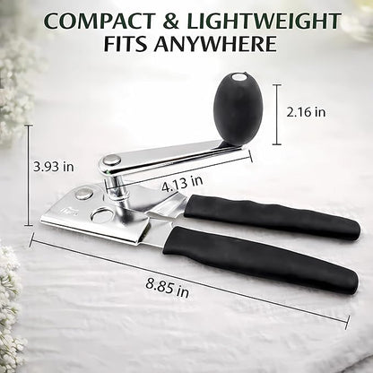 Commercial Can Opener, Heavy Duty Manual Can Opener for Large Cans, Hand Crank Can Opener with Magnetic Lid Lifter, Stainless Steel with Bottle Opener - Image 7