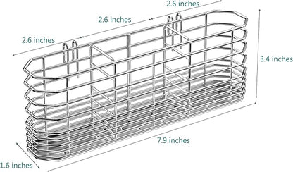 NiuYichee 304 Stainless Steel Utensil Holder, Dish Drying Rack, kitchen Utensil Organizer, Knife and Fork Drainage Rack, Kitchen Drainage Basket Accessories, With Hooks, Rust Proof, Color-Silver - Image 3