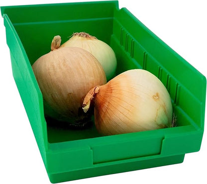 Akro-Mils 30130 Plastic Shelf Bins, Heavy Duty Storage Bins for Garage, Closet, and Drawer Organization, 12" x 6-1/2" x 4", Green, 12-Pack - Image 7