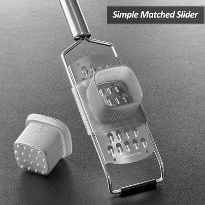 Vovoly 4-Pcs Pro Set Zester Grater Set, Cheese Grater with Razor-Sharp Stainless Steel Blade, Fine/Coarse/Extra Coarse/Slider Attachment - Image 2