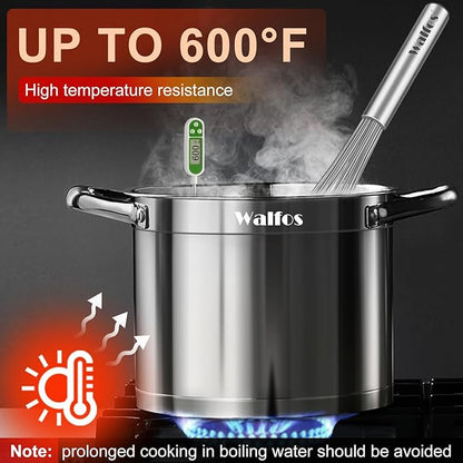 Walfos Whisks Large Whisk Set of 2, Heavy Duty Stainless Steel Wire Whisk Ideal For Beating Eggs, Mixing Batter & Blending Sauces.（13in+17in) - Image 4