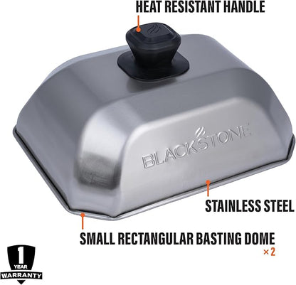 Blackstone 5207 Rectangle Basting Cover Small 2-Pack Griddle Accessories, Stainless Steel, Cheese Melting Dome and Steaming Cover, Best for Use on Flat Top Griddle Grill Cooking Indoor or Outdoor - Image 3
