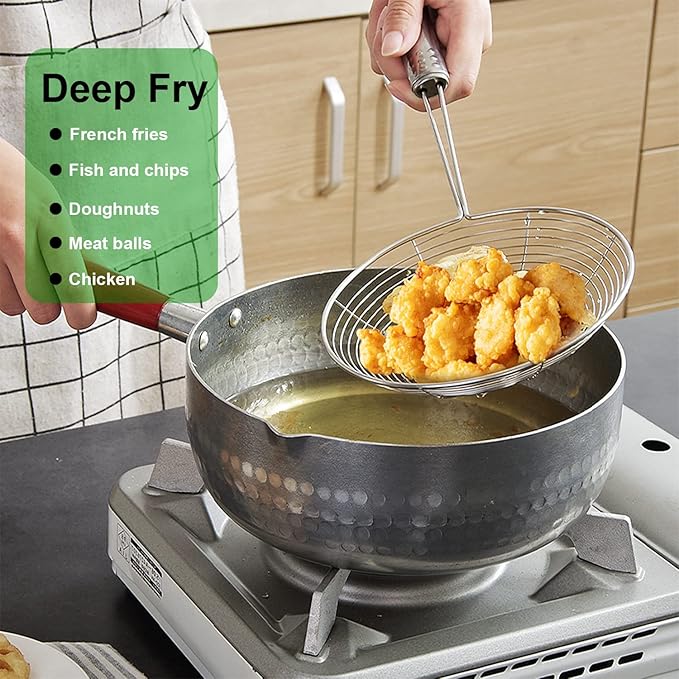 Swify Spider Strainer Set of 3 Asian Strainer Ladle Stainless Steel Wire Skimmer Spoon with Handle for Kitchen Frying Food, Pasta, Spaghetti, Noodle-30.5cm, 32cm, 35cm - Image 5