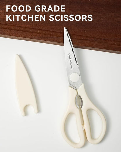 Kitchen Scissors for Food, HUNTER.DUAL Heavy Duty Come Apart Poultry Shears for Cooking, All Purpose for Cutting Chicken, Meat, Fish & Vegetables (Cream, 8.35 Inch) - Image 7