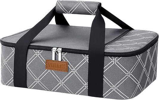 Casserole Carrier Bag, Single Insulated Food Bag, Hot Cold Lasagna Holder Tote for Picnic, Potluck or Travel, Lightweight Picnic Bag