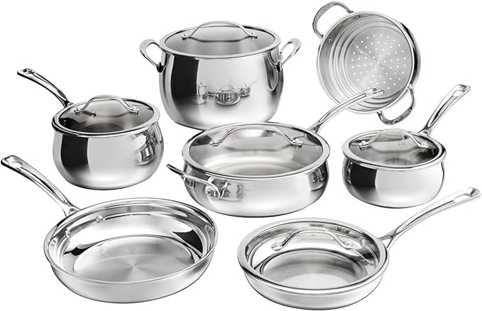 Cuisinart 12-Piece PureClad™ Triple-Ply Stainless Steel Cookware Set, PCT-12 by Cuisinart