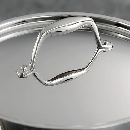 Tramontina Signature Tri-Ply Clad Stainless Steel 12-Piece Cookware Set with Lids, Pots and Pans Kitchen Set, Induction-Ready, Dishwasher-Safe, NSF-Certified, Made in Brazil