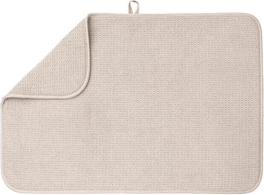 Bellemain XL Dish Mat Microfiber Dish Drying Mat, Super absorbent (Light Grey, 17" x 24") by Bellemain