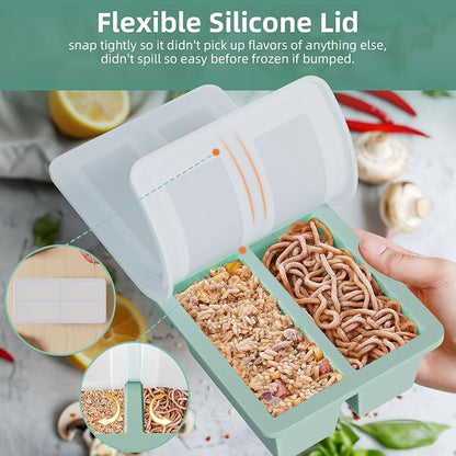 Silicone Freezer Tray for Sauce Cube: FDDAI Super Prep Freezing Tray for Souped Storage - Freeze 125mL 250mL Broth Soup Portion