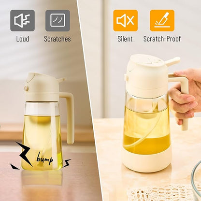 PARACITY 2 in 1 Oil Dipenser Bottle with Silicone Bottom (White-2PCS) - Image 2