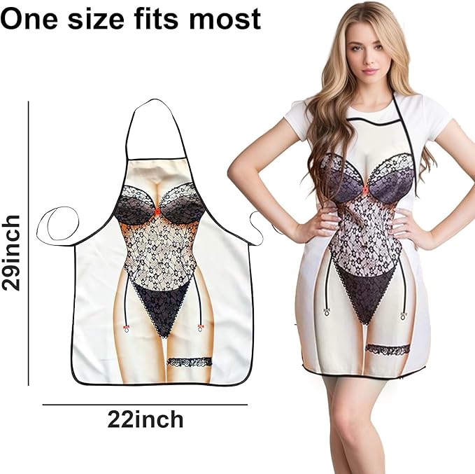 HAKSEN Funny Aprons for Men, Gag Grilling Apron for Men Women Kitchen Cooking Outdoor Party Barbecue
