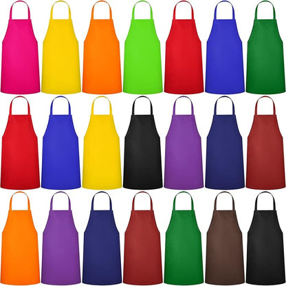 Foaincore Bib Aprons, Unisex Apron No Pocket Bulk Machine Washable Plain Aprons for Women Men Chef Kitchen Drawing by Foaincore