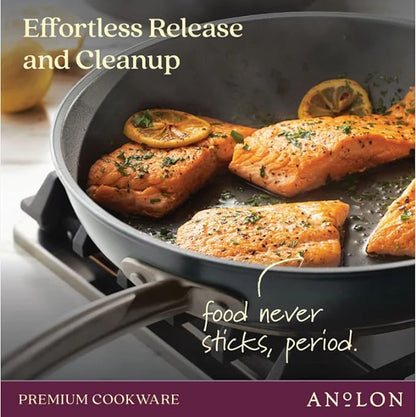 Anolon Accolade Forged Hard Anodized Nonstick Frying Pans/Skillet Set, 10 Inch and 12 Inch - Moonstone Gray