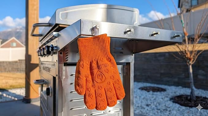 Grill Armor Oven Gloves with Fingers – 932°F Heat, Fire & Cut Resistant Mitts for BBQ, Grill, Cooking, Grilling, Baking, Smoker & Fire Pit - Image 4