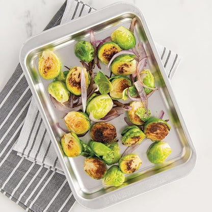 Nordic Ware Naturals Compact Baking Sheet - Natural Uncoated Aluminum, Toaster Oven and Broiler Safe