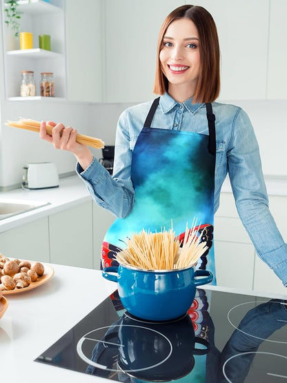 Bencailor 6 Pcs Spring Kitchen Aprons with Pockets Flower Rooster Bee Butterfly Sunflower Summer Aprons Bulk for Women(Dark Color,Butterfly) - Image 2