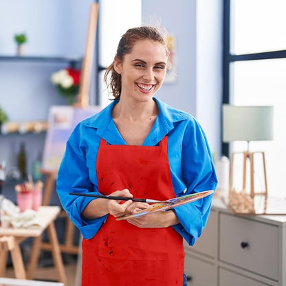 15 Pcs Adult Aprons Bulk with Pockets Adjustable Bib Chef Apron for Women Men Painting Cooking Crafting (S/L) - Image 6
