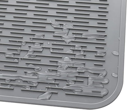 MicoYang Silicone Dish Drying Mat for Multiple Usage,Easy clean,Eco-friendly,Heat-resistant Silicone Mat for Kitchen Counter or Sink,Refrigerator or Drawer Liner Grey 3XL 28 inches x 18 inches - Image 9