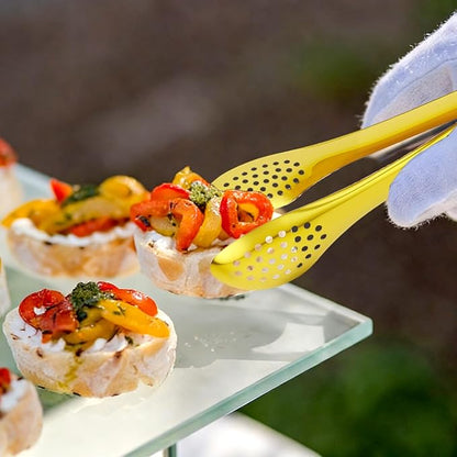 6 PCS Gold Serving Tongs for Party 7 Inch Stainless Steel Serving Utensils for Salad Buffet and Dessert(Gold)