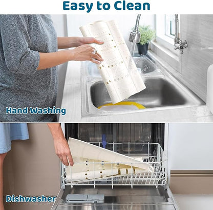 Bathroom Sink Cover for Counter Space, Foldable Silicone Sink Mat Makeup Organizer Mat Space Saver, Women’s Gifts for Christmas RV Camper Travel Must Haves Accessories - Large, Pearl