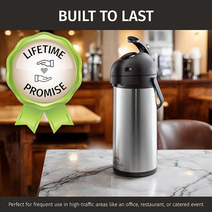 Coffee Carafe Airpot & Cleaning Brush - 101oz / 3L Airpot 12 Hours Hot Water Dispenser or 36 Hours Cold Drink Dispenser with Pump - Easy Dispensing Coffee Carafes for Keeping Hot Extra Large - Cresimo - Image 6