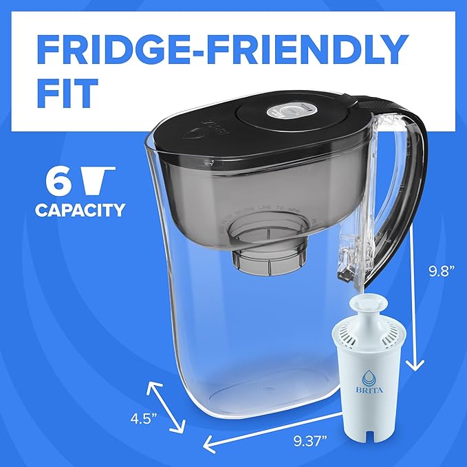 Brita Small 6 Cup Water Filter Pitcher, 1 BritaPlus Filter, Metro, Stone Blue (Package May Vary) - Image 7