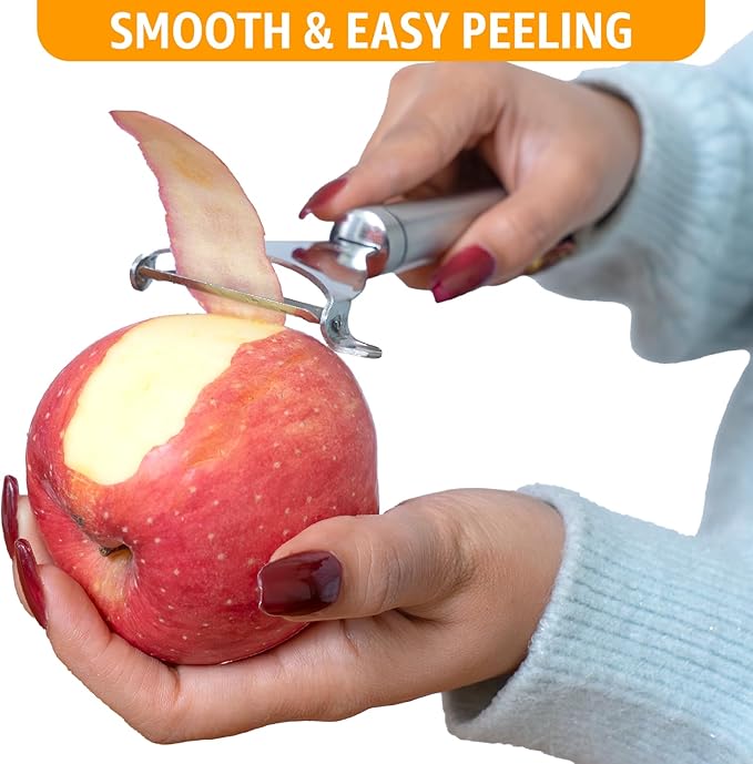 Potato Peeler Stainless Steel, Y Peeler Multifunctional Vegetable Peeler for Kitchen, Ultra Sharp Swivel Blade, Fruit & Veggie Peeler, Built-in Eye Remover, Hang Loop