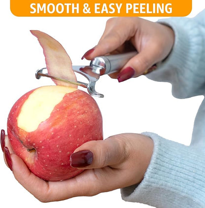 Potato Peeler Stainless Steel, Y Peeler Multifunctional Vegetable Peeler for Kitchen, Ultra Sharp Swivel Blade, Fruit & Veggie Peeler, Built-in Eye Remover, Hang Loop