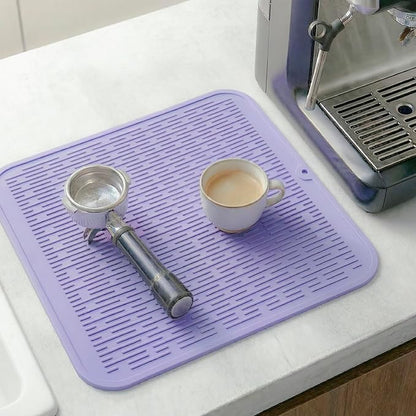 MicoYang Silicone Dish Drying Mat for Multiple Usage,Easy clean,Eco-friendly,Heat-resistant Silicone Mat for Kitchen Counter or Sink,Refrigerator or Drawer Liner Light Purple XL 18 inches x 16 inches - Image 8