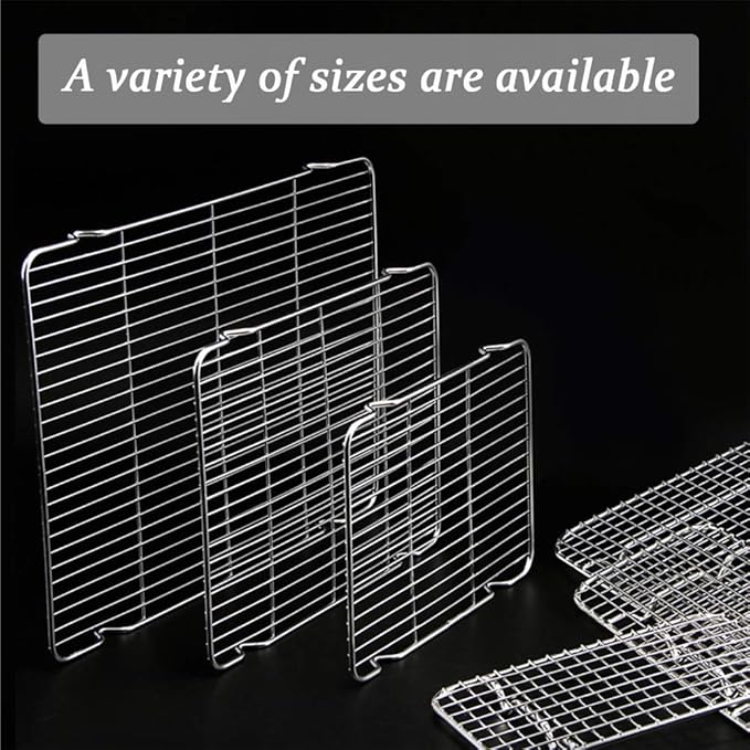Heavy Duty Baking Rack 6.3"X10.1" Stainless Steel Cooling Rack Oven Safe Fits Air Fryer/Stockpot/Instant Pot/Pressure Cooker, Rust Free Rectangle Canning Rack (6.3"X10.1",25.7X16cm)
