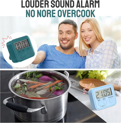 Weewooday 24 Pcs Digital Kitchen Timer Magnetic Timer Bulk On/Off Switch Minute Second Count up Countdown Loud Alarm for Exercise Cook Baking (Vivid Color) - Image 6
