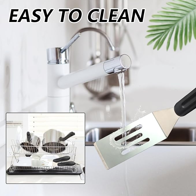 Small Metal Spatula,Mini Spatula for Flipping, Cooking and Baking,Stainless Steel Brownie Spatulas with Non-Slip Handle for kitchen Use