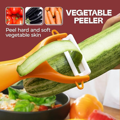 Trez Treamer 6PCS Vegetable Peeler Set with Sharp Blade,Ceramic Apple Peeler Potatoes & Potato Peeler Veggie Peeler Fruit Peeler Carrot Y Peeler Utral Fast Peeling without Rust for Kitchen