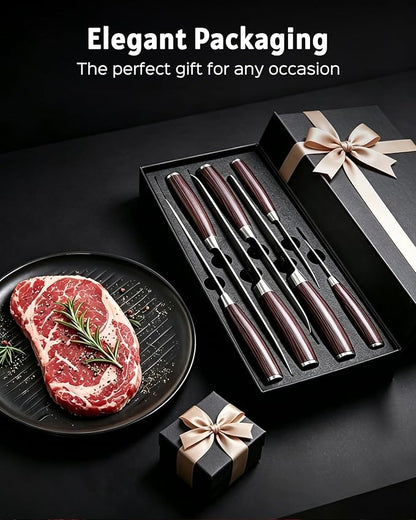 PAUDIN Chef Knife Set, 7 Pieces Kitchen Knife Set, High Carbon Stainless Steel, Ultra Sharp Knife Set, Professional Knives Set for Kitchen with Pakkawood Handle - Image 7
