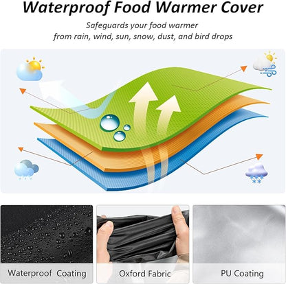 Food Warmer Cover, Heavy Duty Waterproof and Dustproof Covers for CAMMOO VEVOR Pearington FOHERE Food Warmer Hot Box 95QT & 82QT - 26"L x 19"W x 24"H