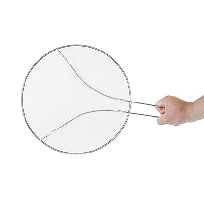 Restaurantware Splatter Screen 1 Count 13" Fine Mesh Cover Stainless Steel Splatter Guard with Resting Feet Cooking Protector for Frying Pan, Cooking Pots, Saute, Grease and Oil, Kitchen Tool