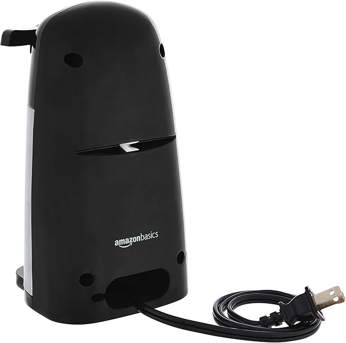 Amazon Basics 3-In-1 Electric Can Opener, Bottle Opener and Knife Sharpener with Stainless Steel Blade, Magnetic Lid Holder, Safe, Easy to Use, Powerful, Sleek Design, 50W, Black - Image 4