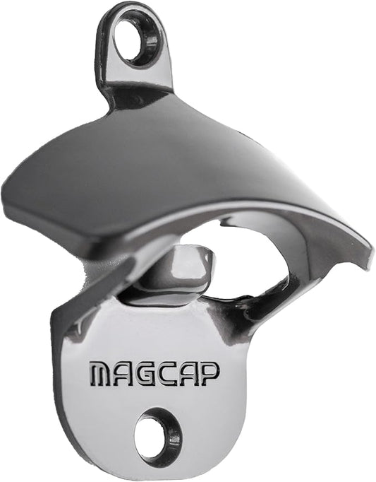 Outdoor Bottle Opener Wall Mounted - Style Magnetic Beer Bottle Opener that Catches Caps - Easy to Install and Incredibly Convenient (Gunmetal Black) by MAGCAP