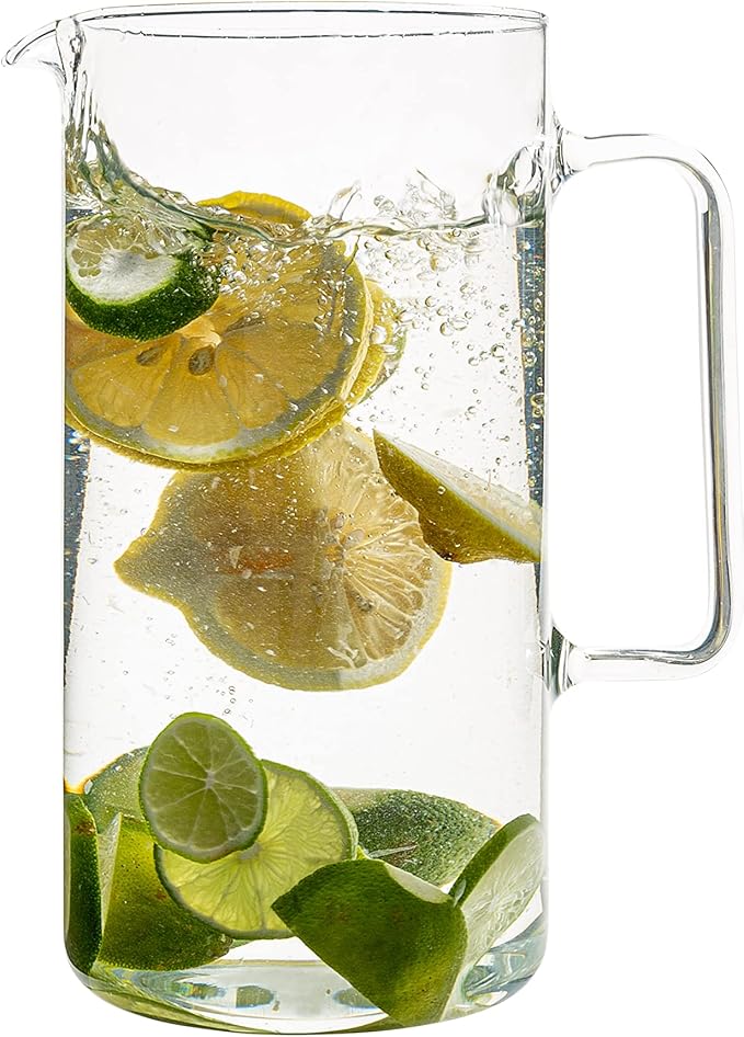 Simax Glass Pitcher, 64 Ounce (2 Quart) Borosilicate Glass, Made in Europe Hot and Cold Safe Iced Tea Pitchers for Drinks, Water, Lemonade Pitcher, Cocktail Jug, Sangria Pitchers by SIMAX