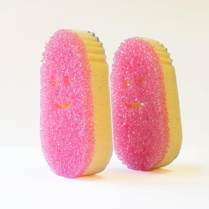 Scrub Daddy Dish Wand Scrubbing Brush Replacement Heads, Soap Dispensing Brushes, Texture Changing Washing Up Sponges, Detachable Dish Daddy Head Sponge Refills, Pink 2 Pack - Image 2