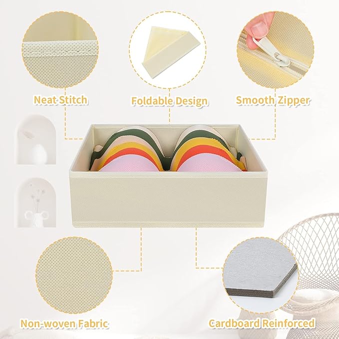 DIMJ Drawer Organizer Clothes, 24 Pack Dresser Organizer, Foldable Closet Organizers and Storage, Fabric Dresser Drawer Organizers, Drawer Dividers for Nursery, Baby Clothes, Underwears, Sock - Image 2