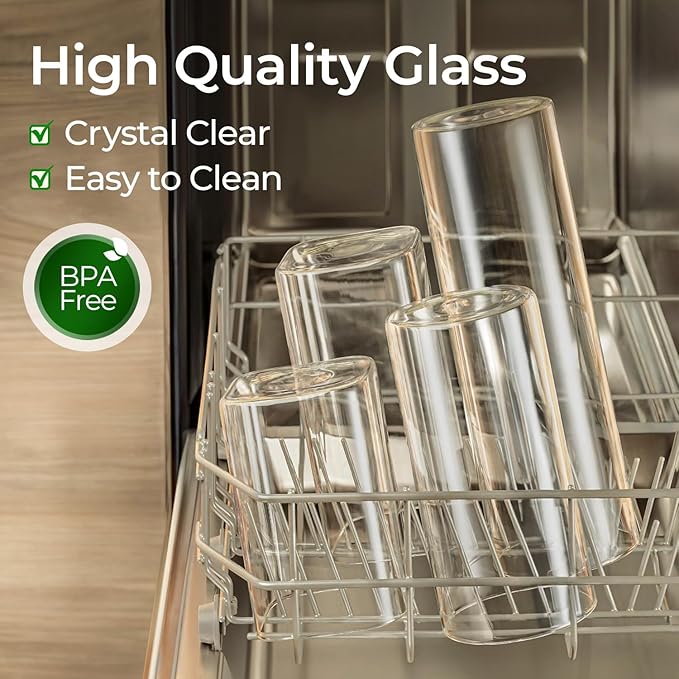 ComSaf 1.4 Qt Glass Storage Containers with Lids, Glass Jars with Lids, Clear Food Storage Jar, Square Canister Set of 3, Pantry Organizers and Storage for Flour Oat Pasta Tea Cookie Coffee Bean - Image 4