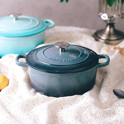 EDGING CASTING Enameled Cast Iron Covered 5.5 Quart Dutch Oven with Dual Handle, Slateblue - Image 9