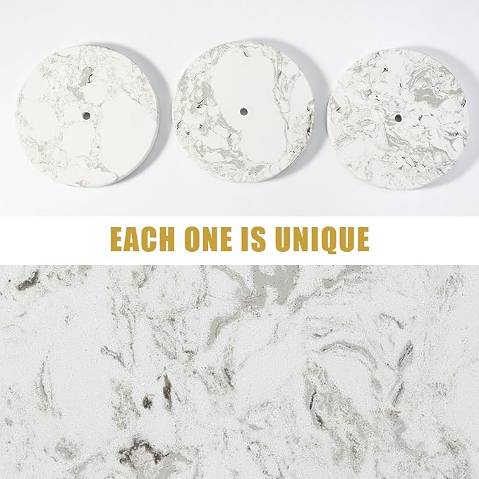 Koville Paper Towel Holder Countertop, Marble and Brass Standing Paper Roll Holder, Heavy Stone Paper Towel Holder with 6" Weighted Marble Base for Kitchen Bathroom(Arabescato Argento)