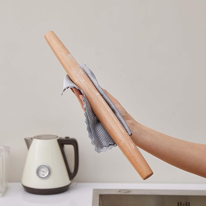 French Rolling Pin for Dough - Fulimax 16" Classic Wood Rolling Pins for Baking, Dough Roller for Fondant Pizza Pie Crust Cookie Pastry Pasta, Kitchen Baking Supplies, Beech Wood - Image 5