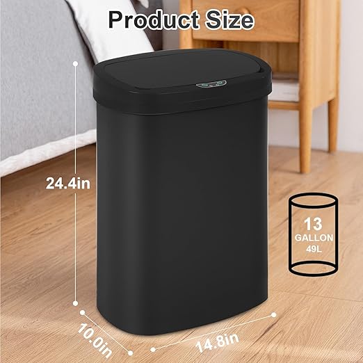 FDW Garbage Can 13 Gallon 50 Liter Kitchen Trash Can for Bathroom Bedroom Home Office Automatic Touch Free High-Capacity with Lid Waste Bin - Image 7