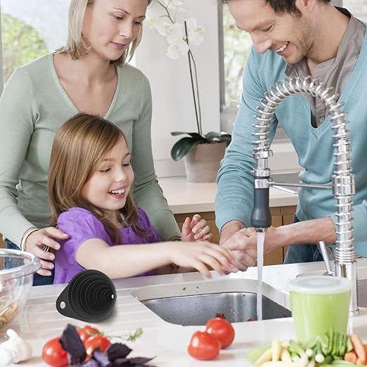 Funnels for Kitchen Use, Food Grade Silicone Collapsible Kitchen Funnel (Black) - Image 7