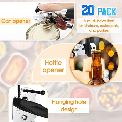Gisafai 20 Pcs Manual Can Opener with Sharp Blade Smooth Edge Multifunctional Kitchen Gadget Handheld Openers Oversized Handheld Knob Can and Bottle Animals - Image 3