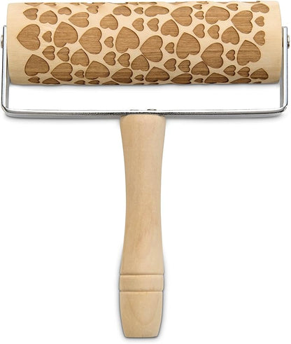 Mrs. Anderson’s Baking Mini Embossing Rolling Pin, Hearts Design, Poplar Wood and Chrome-Plated Iron by MrsAndersonsBaking