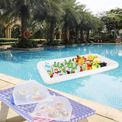 1PCS Inflatable Serving Bars and 3PCS Mesh Food Umbrella Covers Tent for Outdoor,Keep Salads Beverages Ice Cold - For Parties Indoor & Outdoor BBQ, Picnic Pool Party Supplies Luau Cooler - Image 5